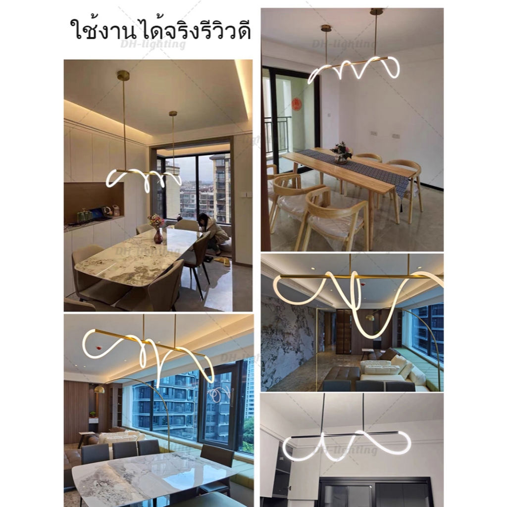 นอร์ดิก มินิมอล อาร์ต โคมระย้า มินิมอล ไลน์ ไลท์ ห้องนั่งเล่น นําแสง ห้องรับประทานอาหาร บาร์ เคาน์เตอร์ โคมไฟ ราคา ถูกที่สุด ดีลบีเคเค แกลเลอรีภาพที่ 3