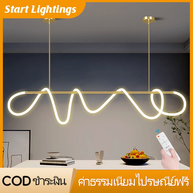 โคมระย้าร้านอาหารสร้างสรรค์ไฟเส้นใหม่ห้องนั่งเล่นที่เรียบง่ายบาร์โต๊ะไฟร้านค้าเชิงพาณิชย์ไฟเพดาน