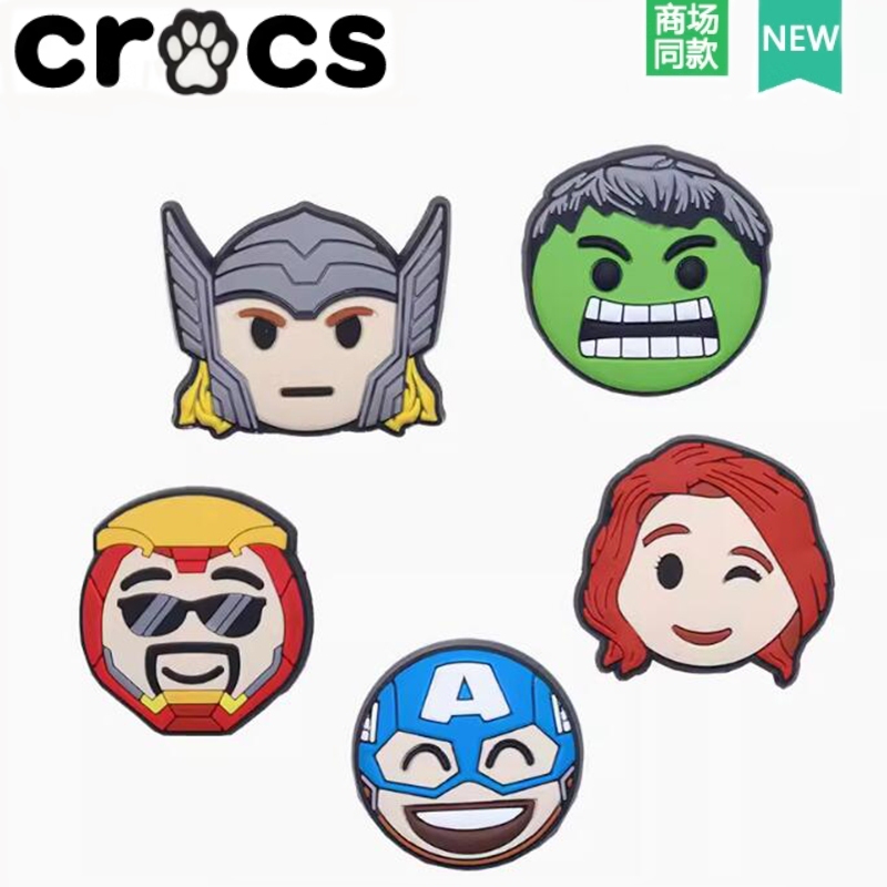 Crocs Hole รองเท้าอุปกรณ์เสริมรองเท้าดอกไม้ crocs diy ตกแต่งที่ถอดออกได้การ์ตูนน่ารัก DC Marvel Heroes Avengers Series รองเท้าหัวเข็มขัด Zhibixing JIBBITZ Beach Bag Disney Series
