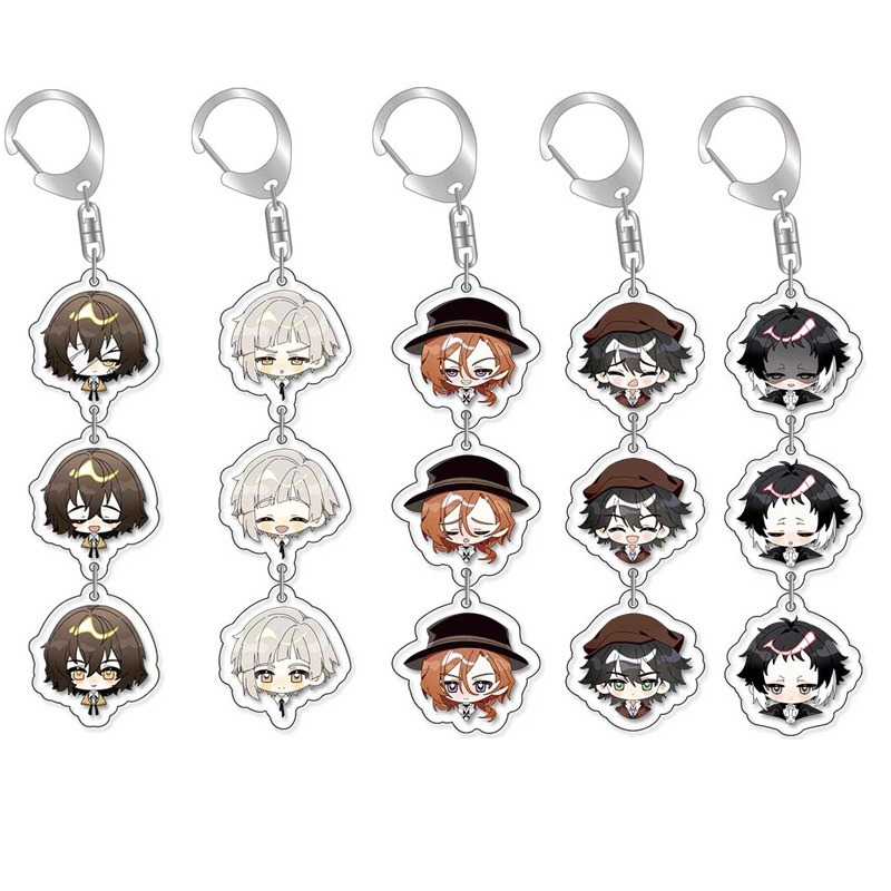 อะนิเมะ Bungo Stray Dogs Atsushi Dazai Ryunosuke Nakhara อะคริลิคพวงกุญแจพวงกุญแจคอลเลกชันของขวัญคอสเพลย์