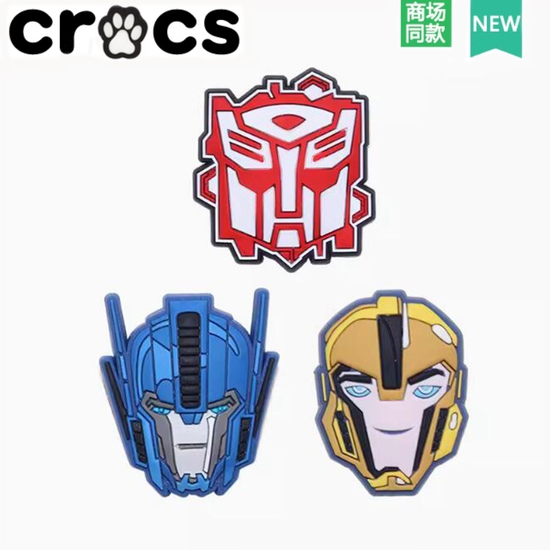 Crocs Hole รองเท้าอุปกรณ์เสริมรองเท้าดอกไม้ crocs diy ตกแต่งที่ถอดออกได้การ์ตูนน่ารัก Transformers 3 ชิ้นชุด Carman รองเท้าหัวเข็มขัด Zhibixing JIBBITZ Beach Bag Disney Series