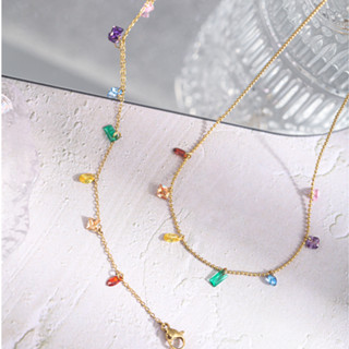 ชุดเครื่องประดับ 2 ชิ้น สร้อยคอมากสีและสร้อยข้อมือที่ทนทาน พ…