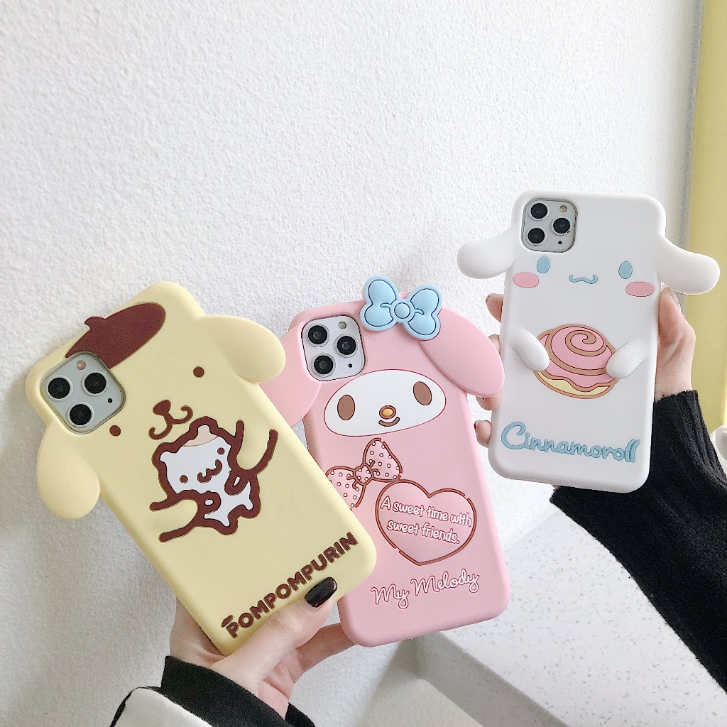 Sanrio Melody Cinnamoroll พุดดิ้งสุนัขซิลิโคนสําหรับ iphone 15 14 13 12 11promax XR XS MAX 7Plus