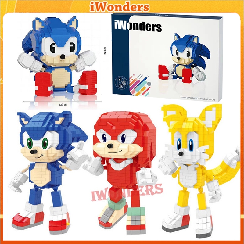 นาโนบล็อกเม่นเกม Miles Prower Sonic Building Blocks ภาพเคลื่อนไหวลดรุ่น DIY ของเล่นของขวัญ Desktop Decor