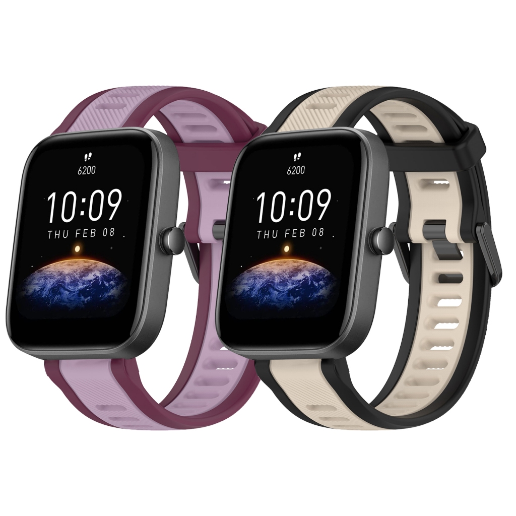 20 มม.22 มม.กีฬาซิลิโคนสําหรับ Huami Amazfit Bip 6 5 / Bip 3 Pro / Lite SU Pop / GTS GTR 2 3 4 สายปรับได้