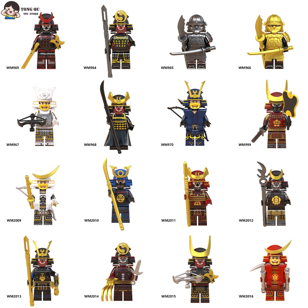 นักรบโบราณ Minifigures ญี่ปุ่น Shogun Samurai Building Block ตุ๊กตารุ่นสะสมของขวัญวันเกิดของเล่น