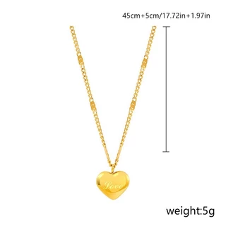 Jushi สร้อยคอหัวใจทอง 18k สร้อยคอสแตนเลสสําหรับผู้หญิงไม่ขัดไม่แพ้ง่าย
