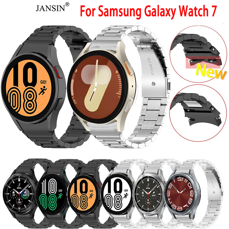 jansin สาย samsung galaxy watch 7 สายนาฬิกาข้อมือ สแตนเลส สำหรับ samsung galaxy watch 7 6 5pro 5 4 40/44/42/46/43/47มม