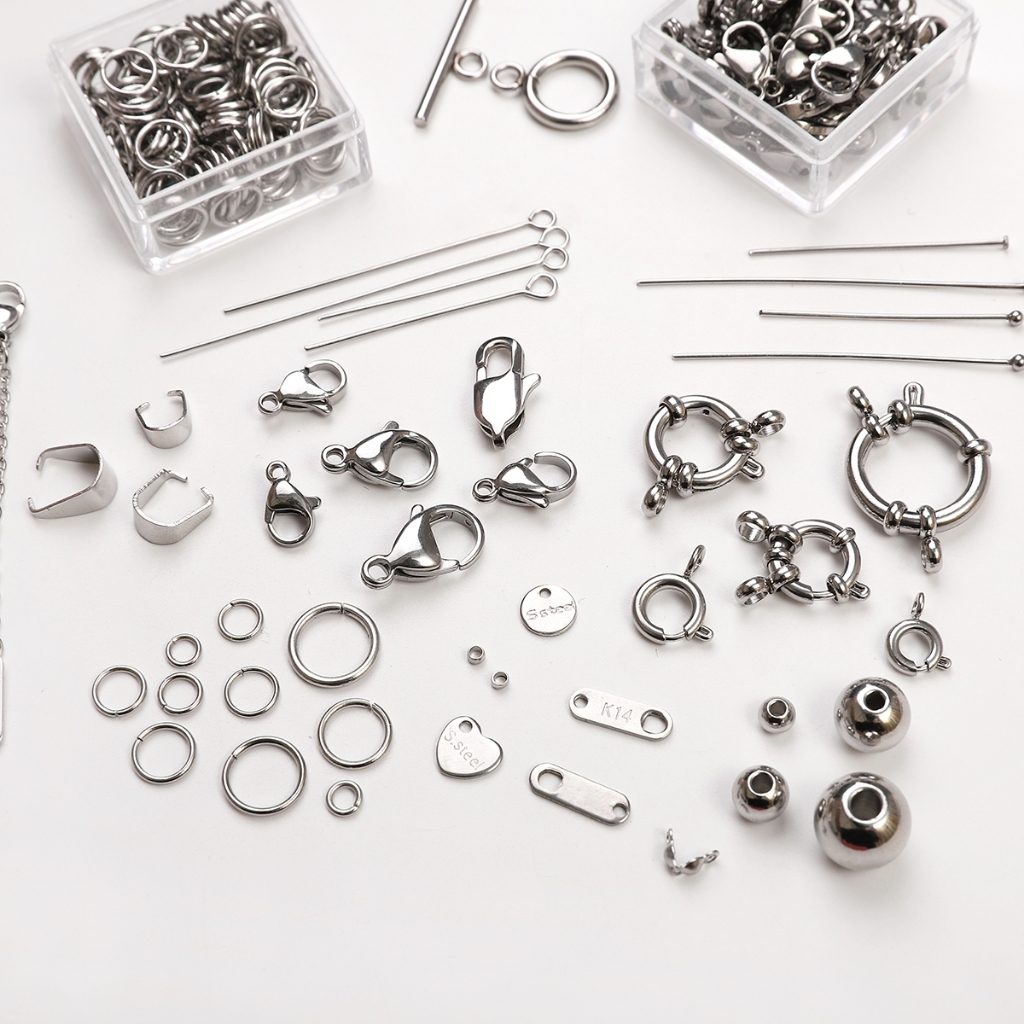 สแตนเลสสตีล Claw Claspsps/วงกลม/Eye Pin/หัว/Ball Pin/ลูกปัด/จี้สําหรับเครื่องประดับทําหัตถกรรม DIY Handmade อุปกรณ์เสริม
