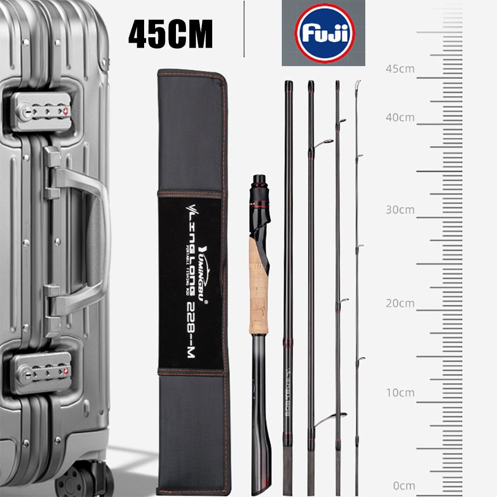 Exquisite 1.98M/2.1M/2.2M FUJI 4 ส่วนเบ็ดตกปลา 5-16LB/5-28G Medium Action Spinning Rod Travel เบ็ดตกปลาแบบพกพา