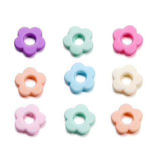 เซนต์.คุงก้า 50ชิ้นที่มีสีสันดอกไม้ลูกปัดอะคริลิดอกไม้ขนาดเล็กลูกปัดประมาณ14 * 14.5มิลลิเมตร ทําเอง ทําสร้อยข้อมือสร้อยคอลูกปัดเครื่องประดับวัสดุอุปก