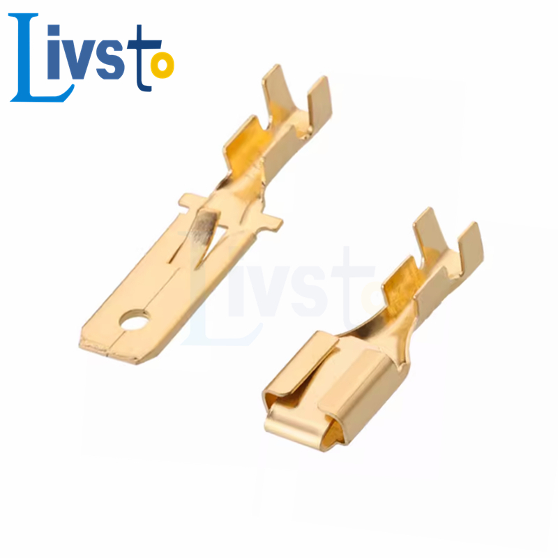 20/50 pcs 6.3 MM รถ Crimp Terminal Spade Connector ทองแดง Pins Auto หญิงชาย Splice ขั้วต่อสายไฟ G193/ G194 DJ621-B6.3B/DJ611-6.3B