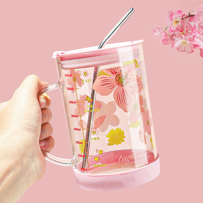แก้วน้ํา ขนาดใหญ่ จุน้ําได้เยอะ 1000 มล. ทนความร้อนสูง เหมาะกับใช้ในบ้าน สํานักงาน สําหรับผู้หญิง