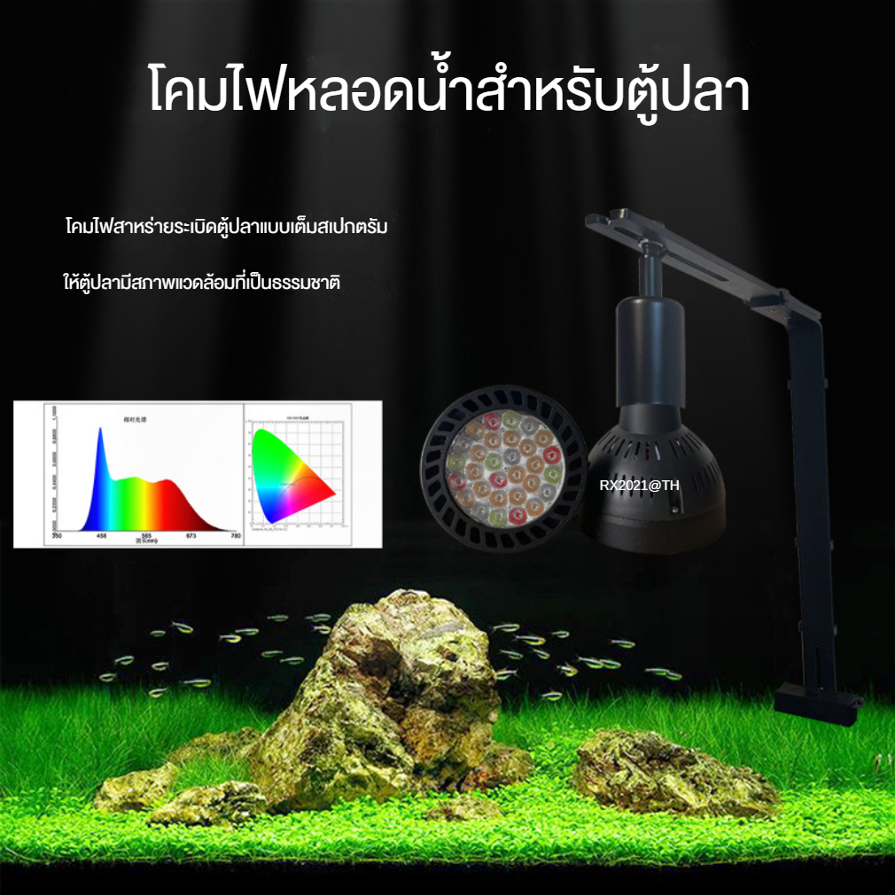 โคมไฟสเปกตรัม LED E27 แบบเต็มสเปกตรัม สําหรับตู้ปลา โคมไฟตู้ปลา ไฟตู้ปลา