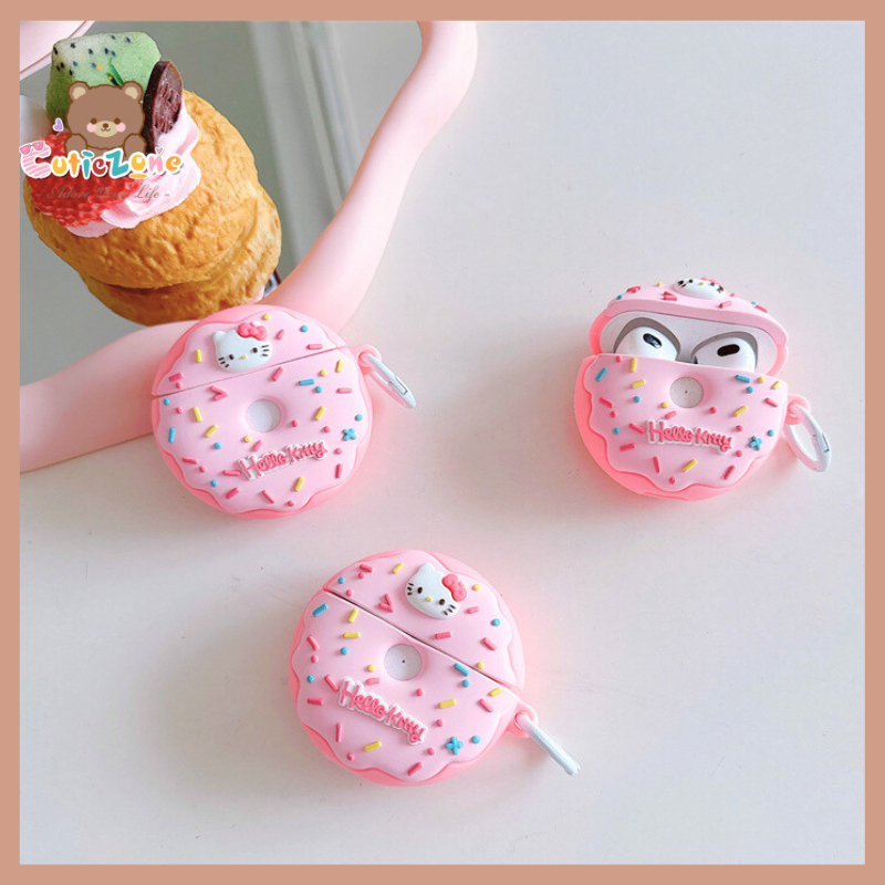 Doughnut Hello Kitty Casing Airpods Case Cover Airpods 3 Case Airpods 1/2 Airpods Pro Case Cute Head