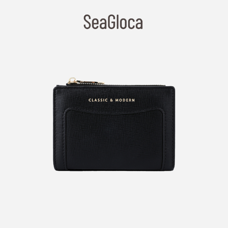 Seagloca ใหม่คุณภาพสูงแบบพกพา Bifold กระเป๋าสตางค์สั้นกระเป๋าสตางค์สําหรับผู้หญิงไม่มี 1925