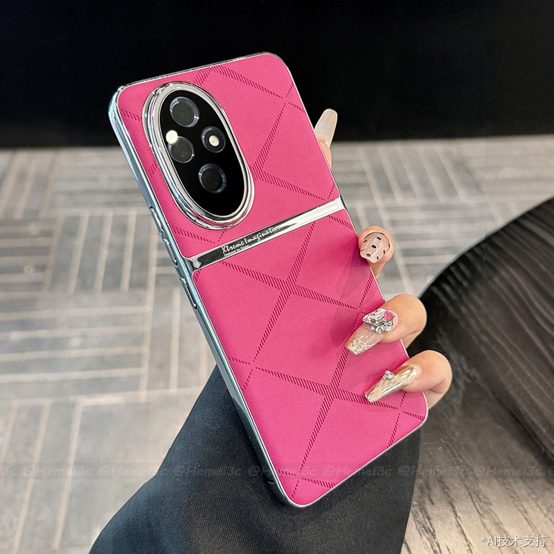 สําหรับเกียรติยศ Honor 200 Pro มือโปร ปลอกชุบรูปแบบขนมเปียกปูนหนังฮาร์ดกรณีโทรศัพท์ปก