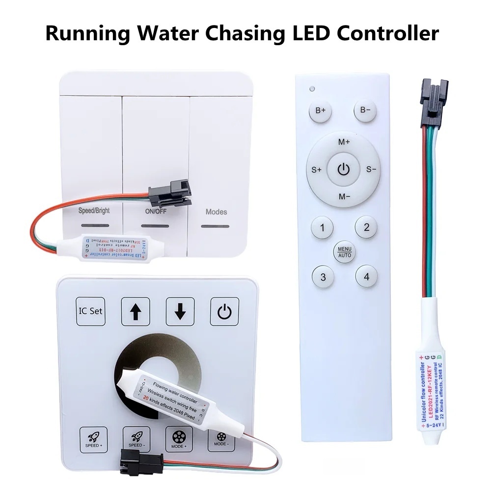 ตัวควบคุมอัจฉริยะ 1to1 1to4 แผง Reflux Pixel Controller สําหรับ WS2811 สีขาววิ่งน้ําไหล Horse Race Strip Light