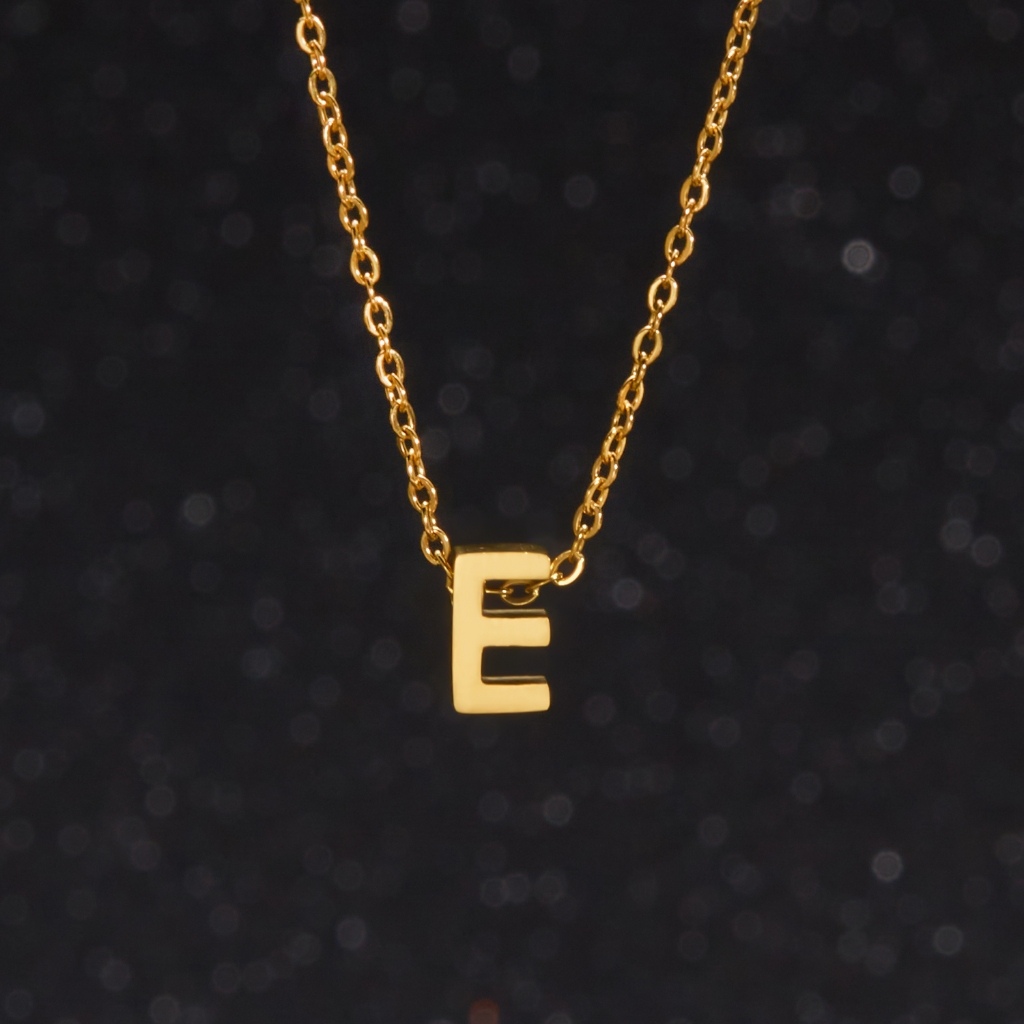 Jushi 18K gold จี้สแตนเลสไม่ขัดชื่อย่อสร้อยคอผู้หญิงเงิน Hypoallergenic - รูปที่ 6