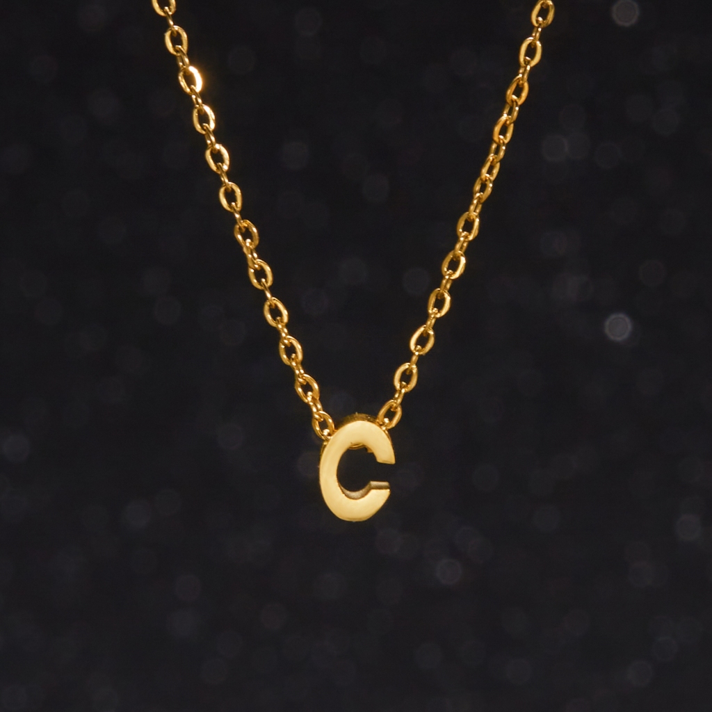 Jushi 18K gold จี้สแตนเลสไม่ขัดชื่อย่อสร้อยคอผู้หญิงเงิน Hypoallergenic - รูปที่ 4