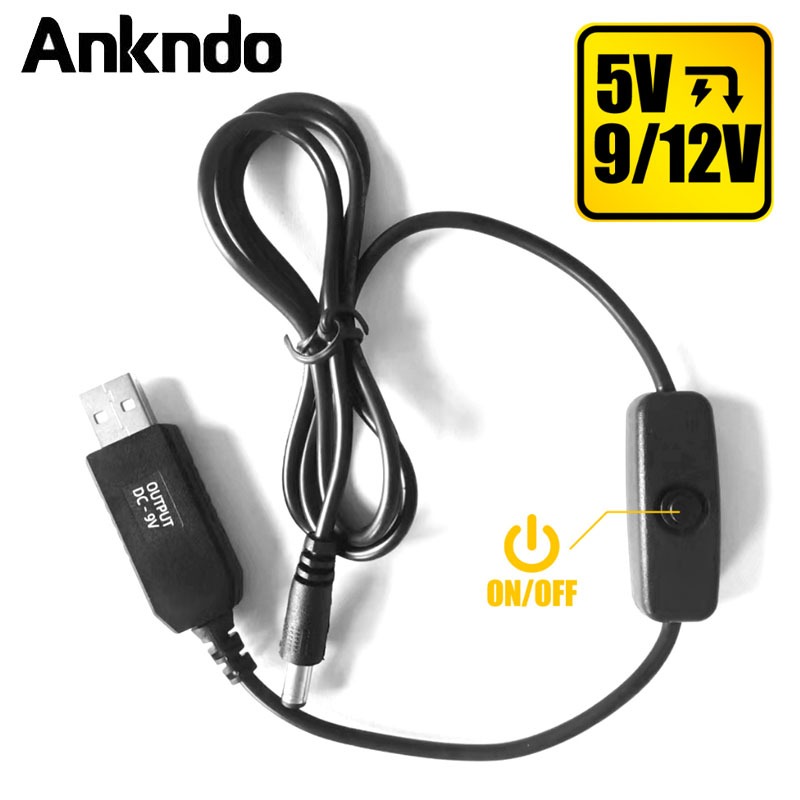 Ankndo พลังงาน Usb เพิ่ม Cabe Dc 5v ถึง 9v / 12v ขั้นตอนขึ้นสายอะแดปเตอร์แปลง Usb โมดูล