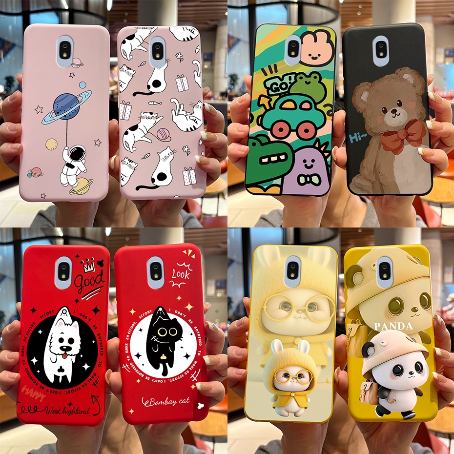 SAMSUNG สําหรับsamsung Galaxy J7 Plus J7Plus J7 + 2018 กรณีน่ารักPandaพิมพ์Jellyซิลิโคนนุ่มปกหลังสํา