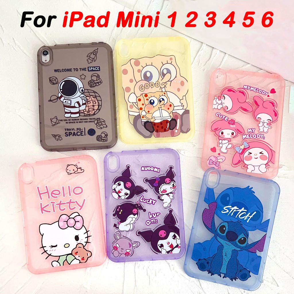 สําหรับ Apple iPad mini 1 2 3 4 5 6 8.3 นิ้ว 7.9 นิ้วการ์ตูนน่ารัก TPU shell iPad mini หนา antiskid anti-fall กรณี