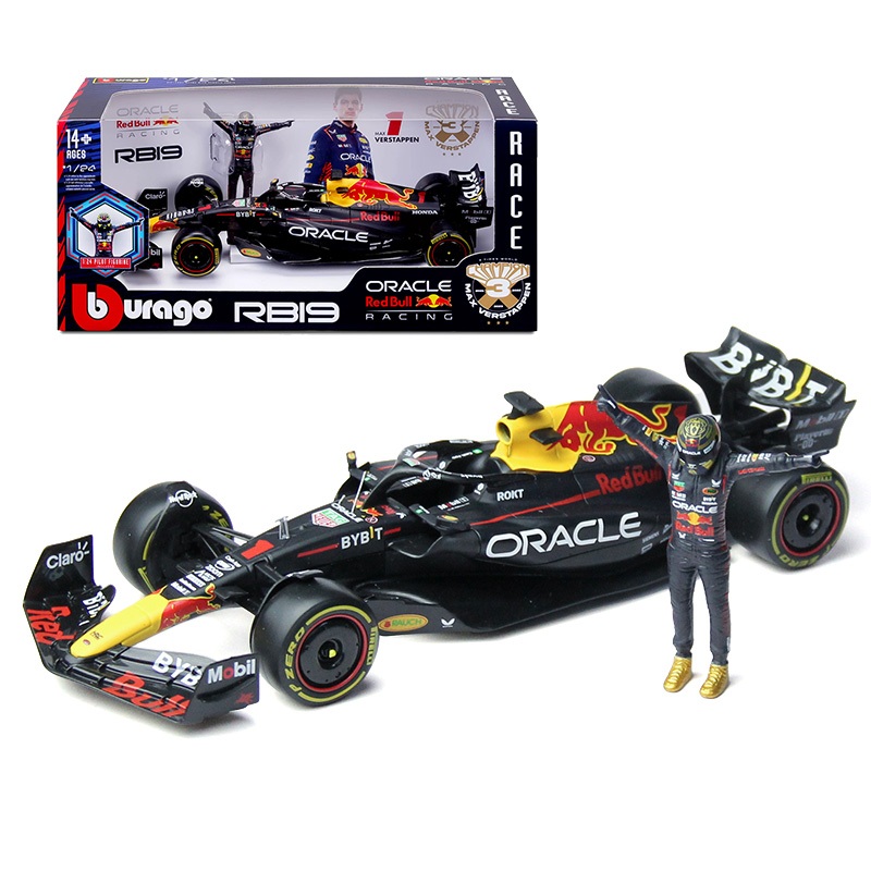 Bburago 1:24 2023 Red Bull Rb19#1 Max Verstappen Mercedes AMG W14 #44 Lewis Hamilton Action Figure F1 รถโลหะผสมโมเดลDiecastของเล่นคอลเลกชันของขวัญ