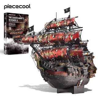 Piececool 3D โลหะชุด Queen Annes Revenge เรือโจรสลัด DIY ประกอบชุดอาคารวันเกิดที่ดีของขวัญปีใหม่สําหรับวัยรุ่น