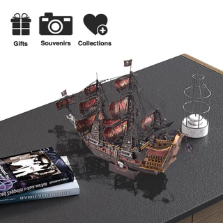 Piececool 3D โลหะชุด Queen Annes Revenge เรือโจรสลัด DIY ประกอบชุดอาคารวันเกิดที่ดีของขวัญปีใหม่สําหรับวัยรุ่น