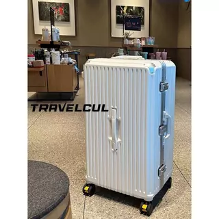 【สต็อกไทยพร้อมส่ง】TRAVELCUL กระเป๋าล้อลาก มัลติฟังก์ชั่อลูมิเนียมเฟรมถังกระเป๋าเดินทาง 20/24/28 นิ้วอลูมิเนียมเฟรมพีซีกรณี Stronger TSA ล็อค + USB / Tpye-c ช่องชาร์จ + ผู้ถือถ้วย + โครงสร้างล็อคสามแบบ (24/28) + ล้อสปินเนอร์คงที่