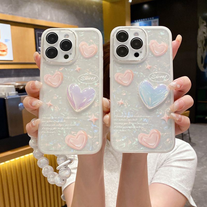 Honor X9B X8B X9A X7A X8A X6 X6S X8 X6A X7 X9 X5 Plus 70 90 200 Magic 5 6 Pro สร้อยข้อมือสีลูกกวาด Loving Heart เคสโทรศัพท์