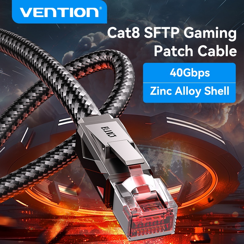 Vention Cat8 Ethernet Cable 40Gbps SFTP Gaming Patch สายอินเทอร์เน็ต 2000MHz สําหรับแล็ปท็อปคอมพิวเตอร์