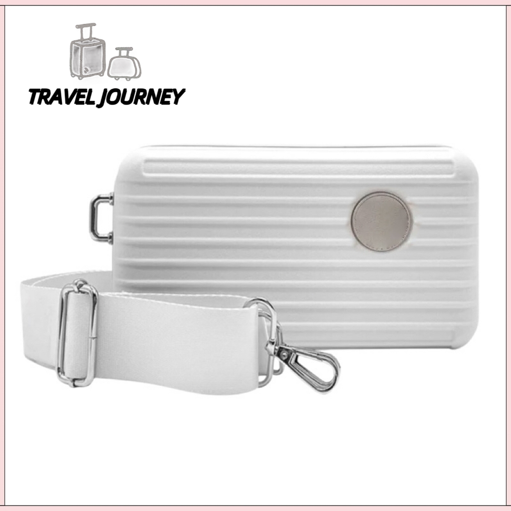Travel JOURNEY ทนทาน Off-White Mini กระเป๋าเดินทางกันน้ํา Crossbody กระเป๋าป้องกัน Hard Shell Organizer กระเป๋าเครื่องสําอางที่ทนทาน