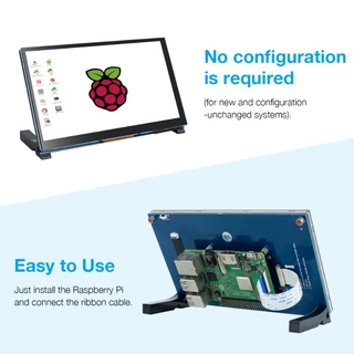 LAFVIN 5/7 นิ้วหน้าจอสัมผัสจอแสดงผล IPS DSI เข้ากันได้กับ Raspberry Pi 5/4/3, 800x480 พิกเซลหน้าจอ Capacitive MIPI อินเทอร์เฟซแฮนด์ฟรี