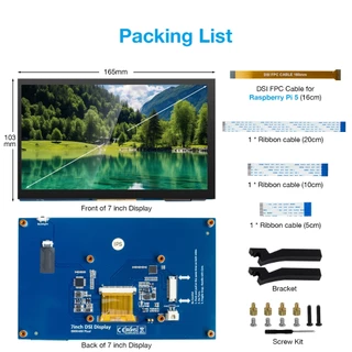 LAFVIN 5/7 นิ้วหน้าจอสัมผัสจอแสดงผล IPS DSI เข้ากันได้กับ Raspberry Pi 5/4/3, 800x480 พิกเซลหน้าจอ Capacitive MIPI อินเทอร์เฟซแฮนด์ฟรี
