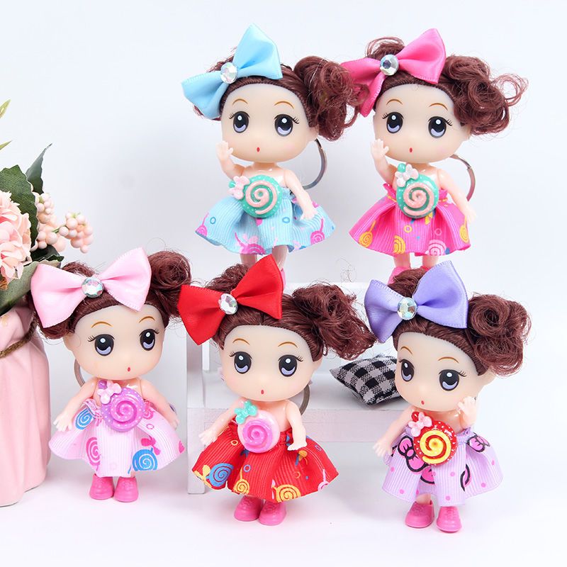 9เซนติเมตรสับสนตุ๊กตา10ชิ้นแพ็คพวงกุญแจของเล่นเด็กตุ๊กตา