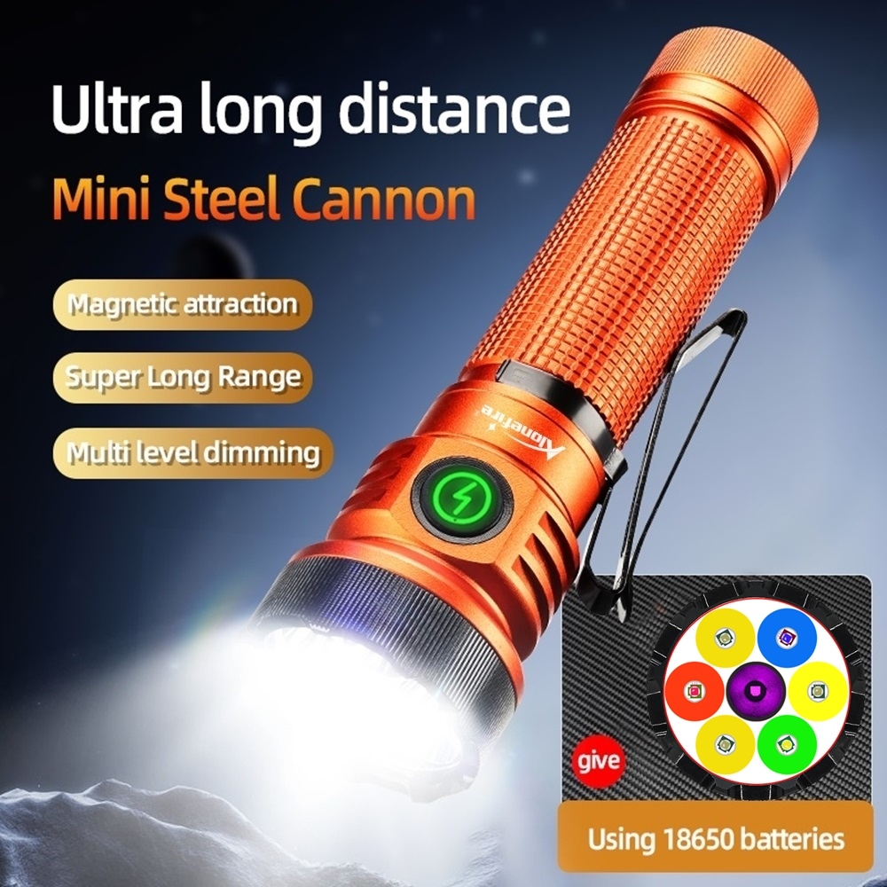 Alonefire X79 7xLED High Bright สีขาวสีแดงสีเขียวสีฟ้า UV Light ไฟฉายอเนกประสงค์เดินป่ากลางแจ้ง Travel Camping ทํางานไฟฉาย