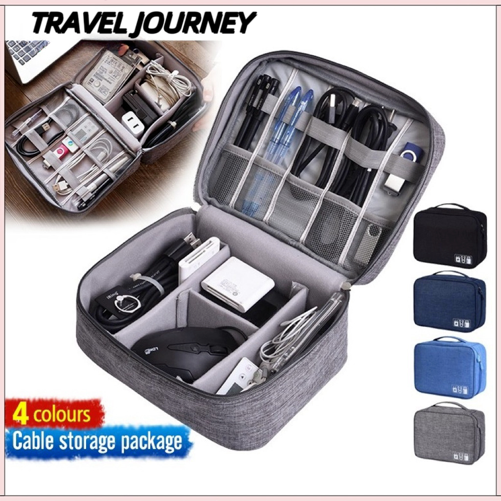 Travel JOURNEY Digital Portable Travel Storage Cable Organizer Waterproof Digital Cosmetic Makeup Zipper USB