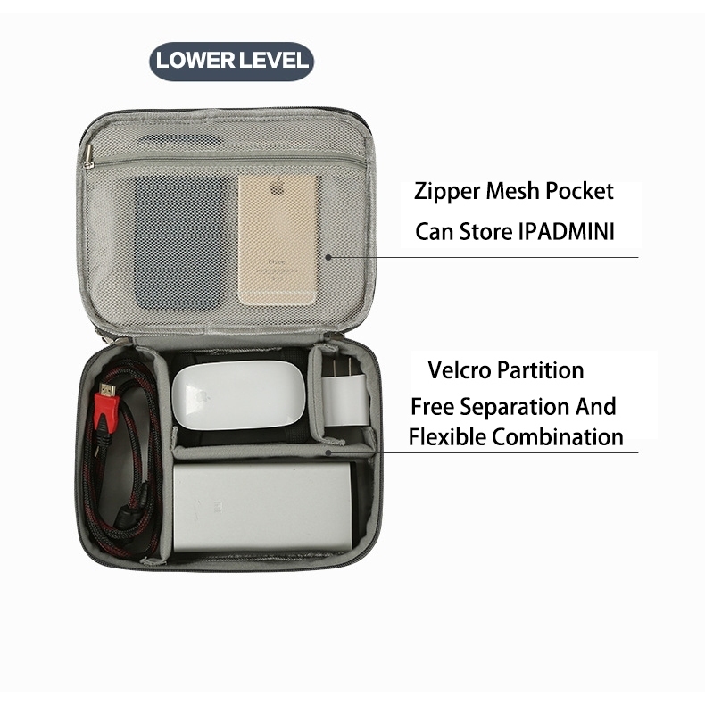 Travel JOURNEY Digital Portable Travel Storage Cable Organizer Waterproof Digital Cosmetic Makeup Zipper USB
