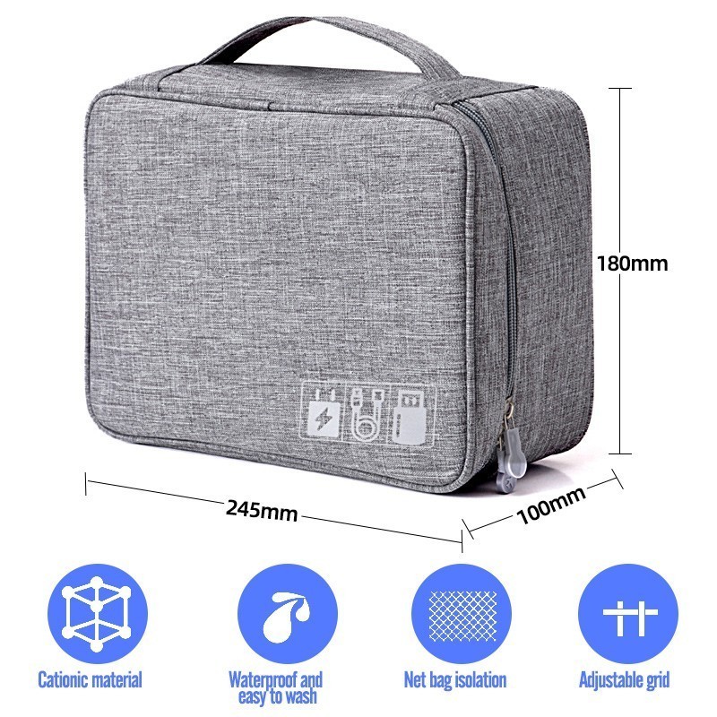Travel JOURNEY Digital Portable Travel Storage Cable Organizer Waterproof Digital Cosmetic Makeup Zipper USB