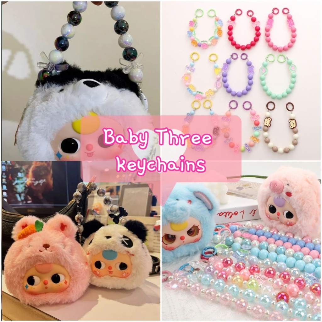 Baby three AILICEGO กุญแจหูฟังตกแต ่ งโทรศัพท ์ มือถือ Lanyard Hand-Beaded กระเป ๋ าจี ้ ลูกปัดพวงกุญแจมัลติฟังก ์ ชั ่ นของขวัญข ้ อมือแขวน INS ที ่ มีสีสัน