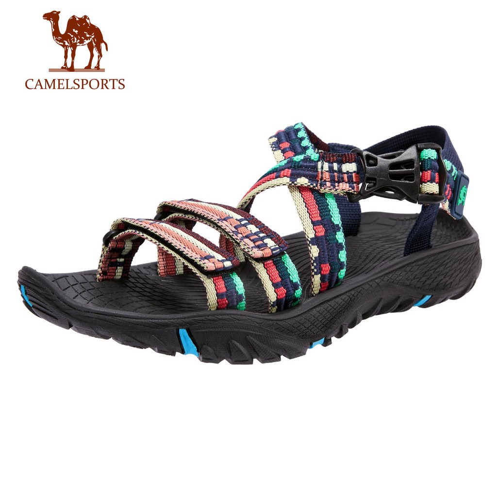 CAMEL SPORTS รองเท้าแตะกีฬา เปิดนิ้วเท้า แบบถัก เหมาะกับเดินป่ากลางแจ้ง แฟชั่นฤดูร้อน สําหรับผู้หญิง