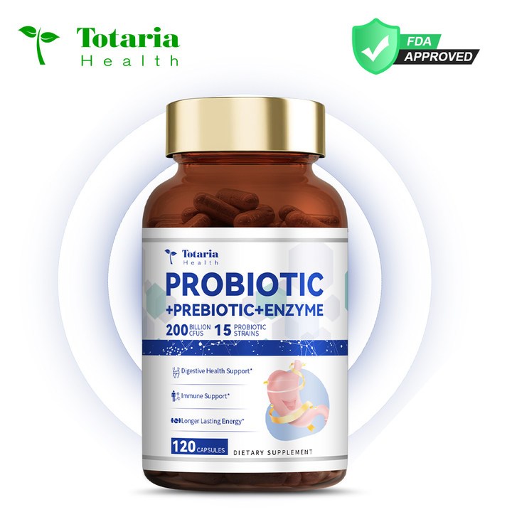 Totaria โปรไบโอติก 20 พันล้าน CFU - 15 สายพันธุ์ + พรีไบโอติกออร์แกนิก - เสริมสร้างภูมิคุ้มกัน ระบบย่อยอาหารและลำไส้ - บรรเทาอาการท้องผูก ท้องเสีย ท้องอืด และท้องเฟ้อเป็นครั้งคราว