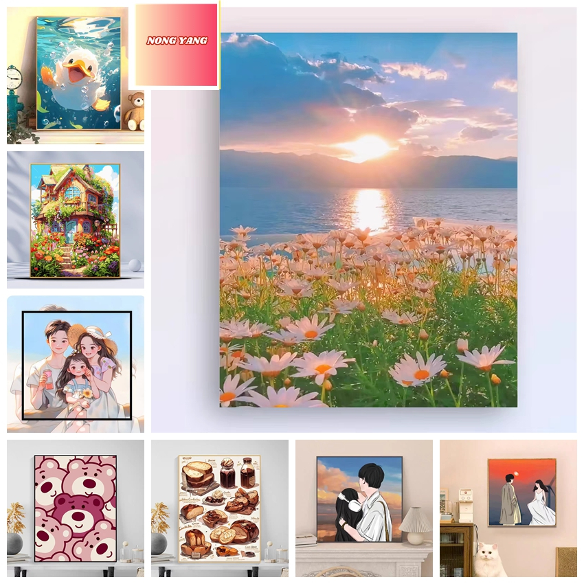 Nong Yang-30*40cm/40*50cm-รูประบายสี--ระบายสีตามตัวเลข-พร้อมสต็อกล้างสต็อก-ทําเองภาพสีน้ํามันดิจิตอลผู้ใหญ่อะคริลิบรรจุมือวาดภาพประกอบรักษาชุดบีบอัดสีน้ํามันสี--ภาพระบายสีตามตัวเลข --ภาพวาดระบายสีตามตัวเลข--ภาพระบายสีตามตัวเลข --สีระบายสีตามตัวเลข-