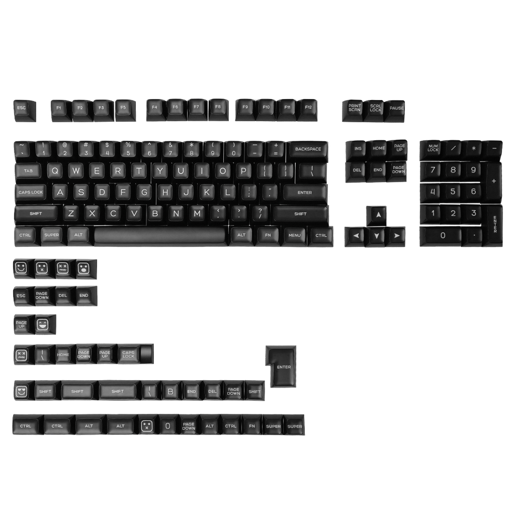 Xvx Black jade translucent Series 142-Key SA Profile Double-Shot PBT Keycap Set (4 สี)