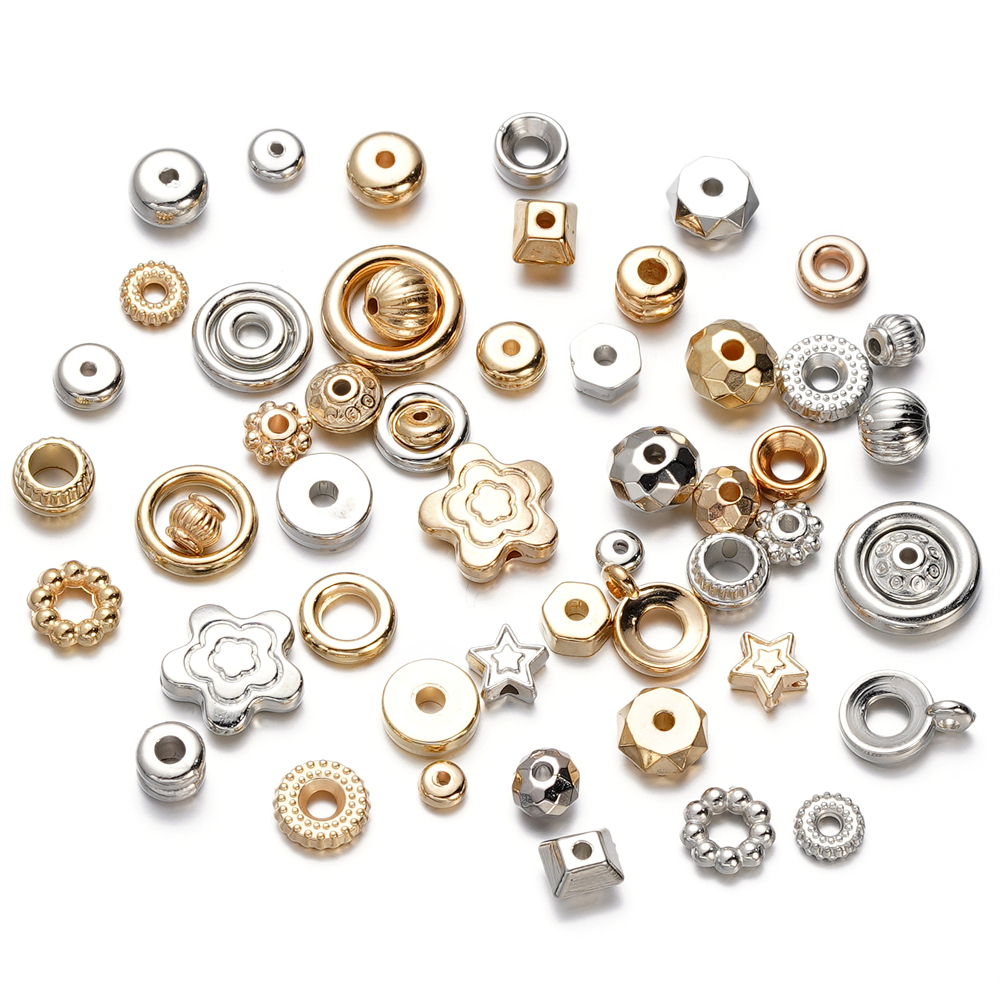 St. kunkka 100 ชิ้นCCB Spacer ลูกปัดหลายสไตล์รอบ Spacer ลูกปัด DIY ทําสร้อยข้อมือสร้อยคอลูกปัดเครื่องประดับวัสดุอุปกรณ์เสริม