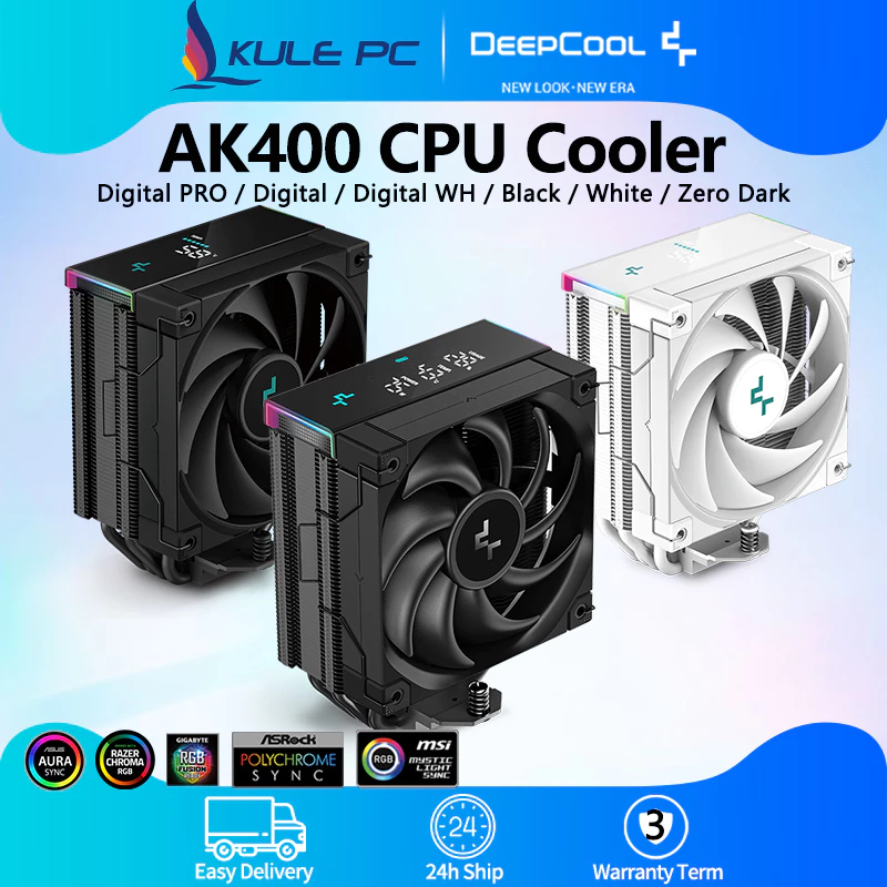 Deepcool AK400 Digital Pro/ดิจิตอล/ดิจิตอล WH CPU Air Cooler 4 ท่อความร้อนประสิทธิภาพสูง PC Desktop หม้อน้ํา 120 มม.FDB แบริ่งสําหรับ Intel LGA1700 LGA1151 AMD AM4 AM5