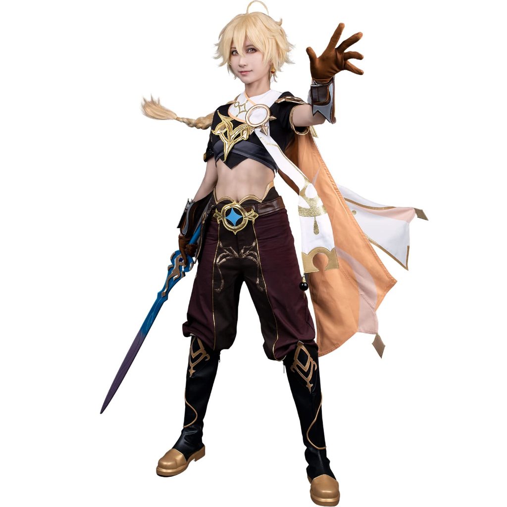 Game Genshin Impact Aether Cosplay คอสเพลย์ ชุดอนิเมะ ชุดฮาโลวีน Aether วิกผม วิกผมอนิเมะ ชุดคอสเพลย