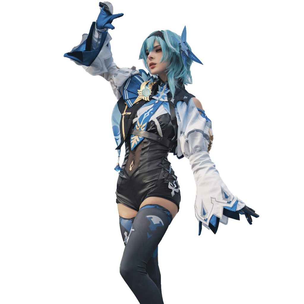 Game Genshin Impact Eula Cosplay คอสเพลย์ ชุดอนิเมะ ชุดฮาโลวีน Eula วิกผม วิกผมอนิเมะ ชุดคอสเพลย์ ผู
